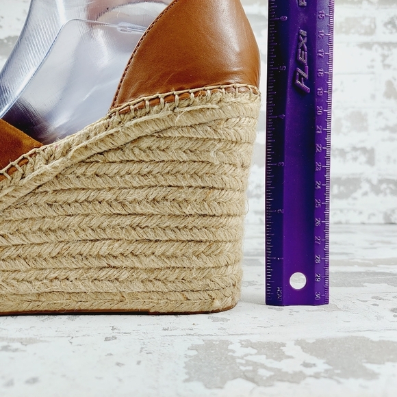 New Marc Fisher Mladalyn Leather/Suede Patform Espadrille Wedge Sandals D247 - Picture 9 of 14